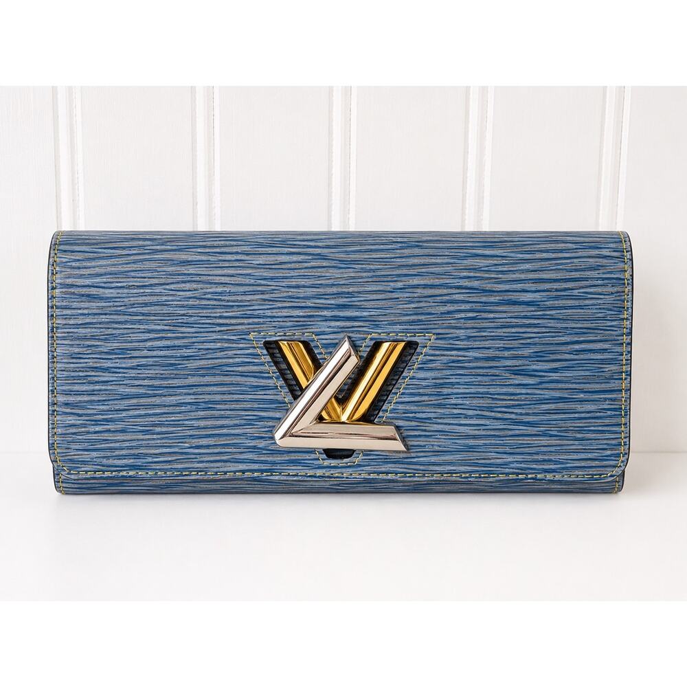 Louis Vuitton Blue Epi Portefeuille Twist Wallet